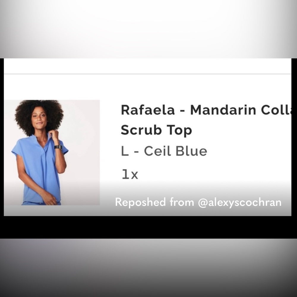 Figs Scrubs Rafaela Top - Ceil Blue